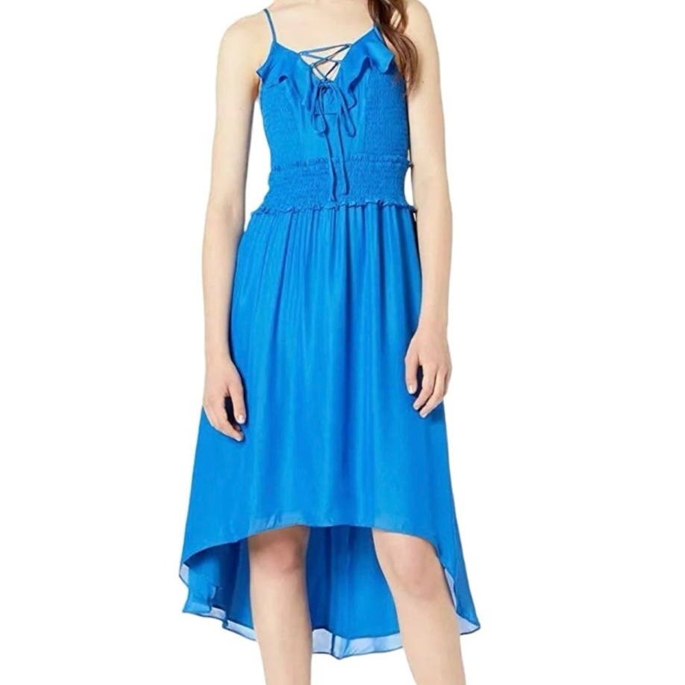Parker Blue Sleeveless Silky Midi Malta Dress Size 4 New